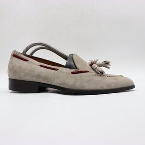 Paul Frederick Men’s Size 11 Gray Suede Tassel Loafers Oxford Slip On Italy